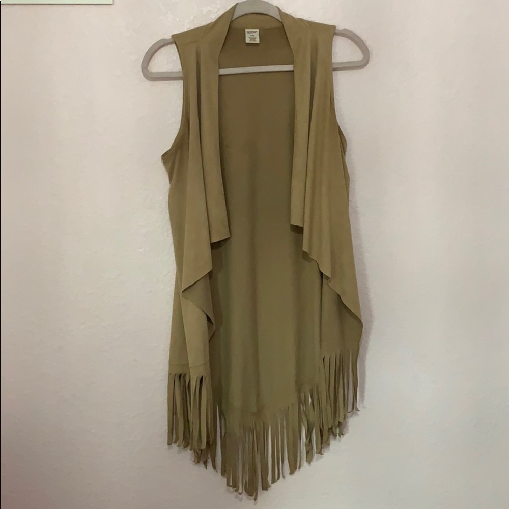 Suede fringe vest